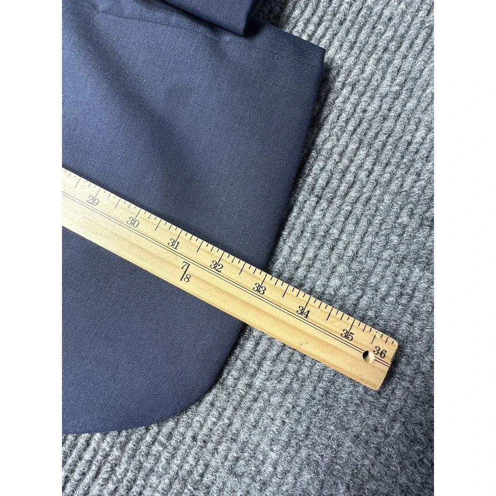 Awearness Kenneth Cole Suit Jacket Mens 46 Long Blue Wool Blend Slim Fit Stretch
